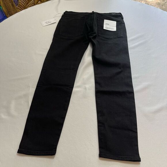 NWT Edwin Pixie 9” Mid Rise Skinny Black Denim Jeans Size 31 New - Picture 7 of 10